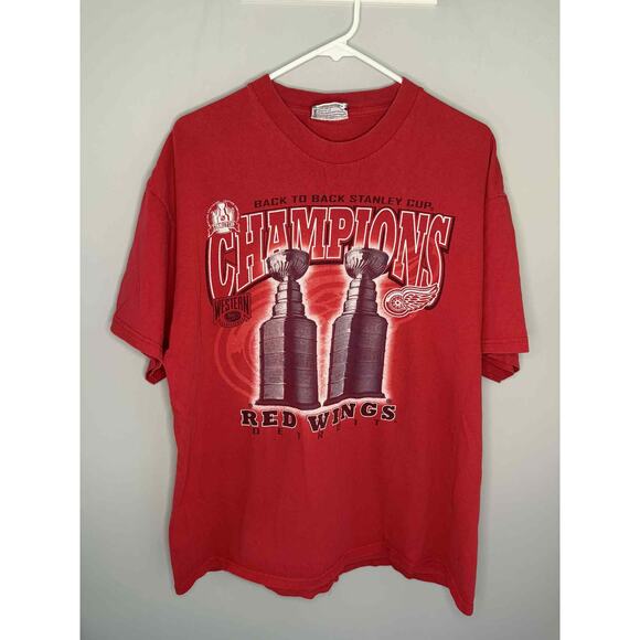 VTG Lee 1998 Detroit Red Wings Stanley Cup Champions Graphic T-Shirt Red Men XL - Picture 2 of 9